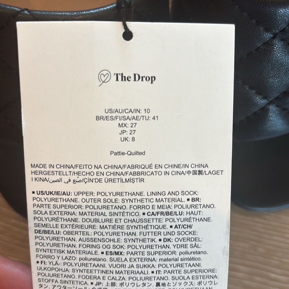 NWT Women's Black Quilted Slide Sandals 10 - Picture 3 of 6